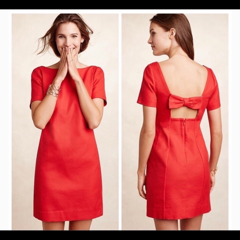 Anthropologie Maeve Alexia bow-back shift dress